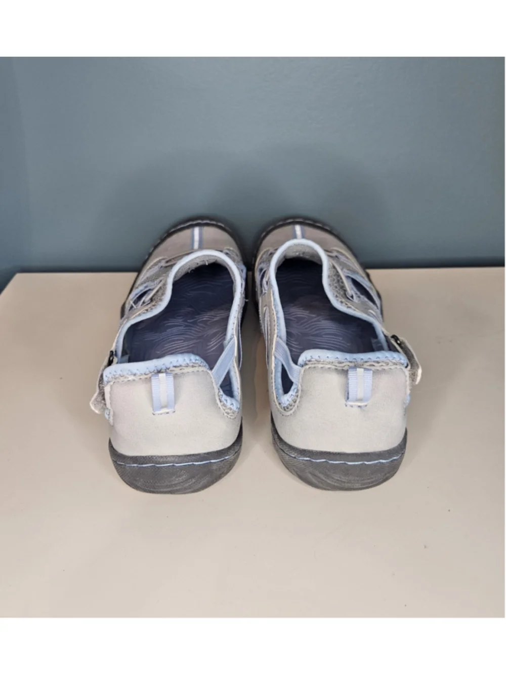 Jsport By Jambu Women's Bleeker Slip On Water Ready Sneaker Shoes Gray/Blue 9.5